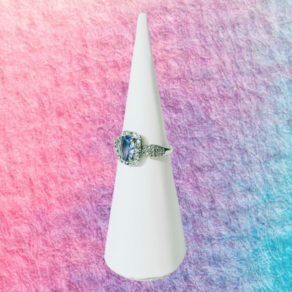 BP Kids Collection Adjustable Lab Created Ice Blue Sapphire Ring - Picture 4 of 8